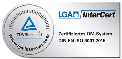 LGA Inter Cert: Zertifiziertes QM-System DIN EN ISO 9001:2015
